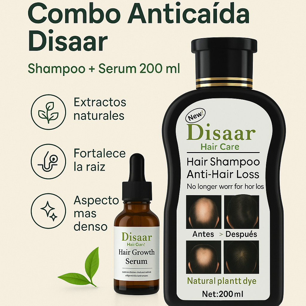 Combo Anticaída Disaar – Shampoo + Serum 200 ML